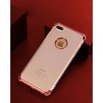 Wholesale iPhone 7 Plus Metallic Electroplate Style Clear Case (Rose Gold)